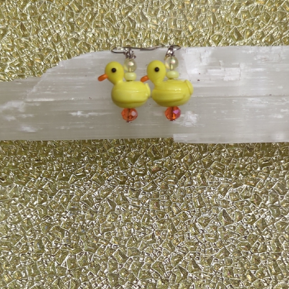 Yellow Duck Earrings